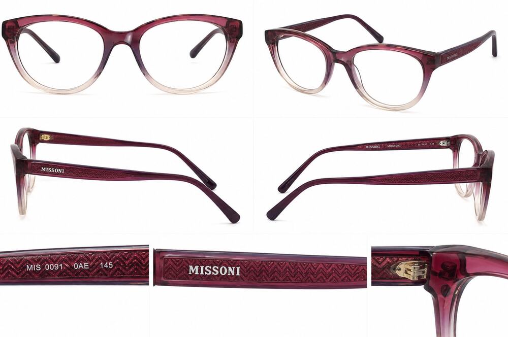 Missoni MIS 0091 0AE Burgundy Ombre Cat Eye Eyeglass Frames 145 No Lenses